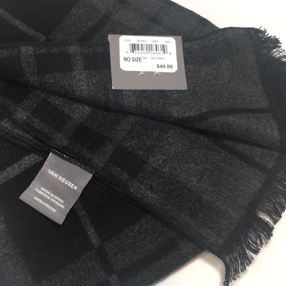 🖤VAN HEUSEN🖤DARK/GRAY SCARF - Picture 8 of 8